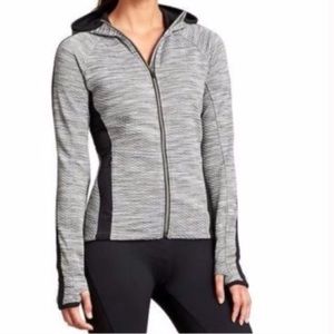 Athleta Snowscape Quilted Texture Zip up Hooded Jacket